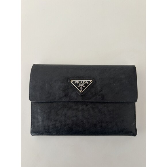 PRADA large saffiano leather wallet Black Triangle Authenticity Card - Picture 2 of 16